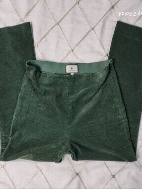 Tuckernuck Green Corduroy Ashford Pants Size Large Cropped Kick Flare Flaw